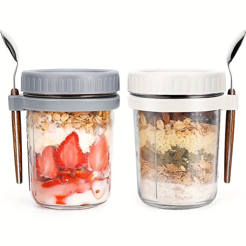 Food Storage Jar Set - Taza de vidrio para avena, recipiente