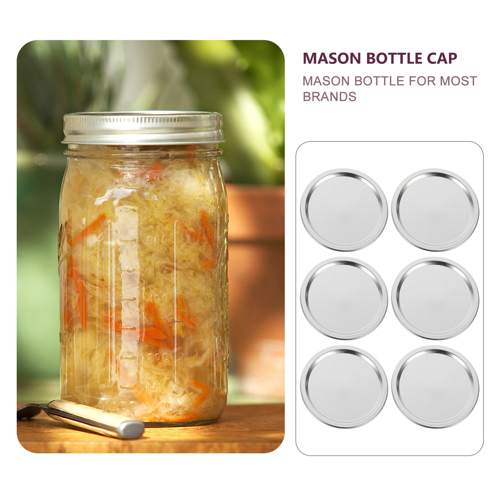 Food Storage Jars With Lids - 20 tapas metálicas para frascos, con