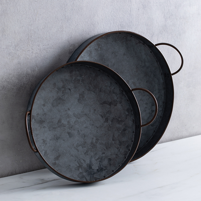Food Storage In Restaurant - Placa de hierro redonda Retro europea