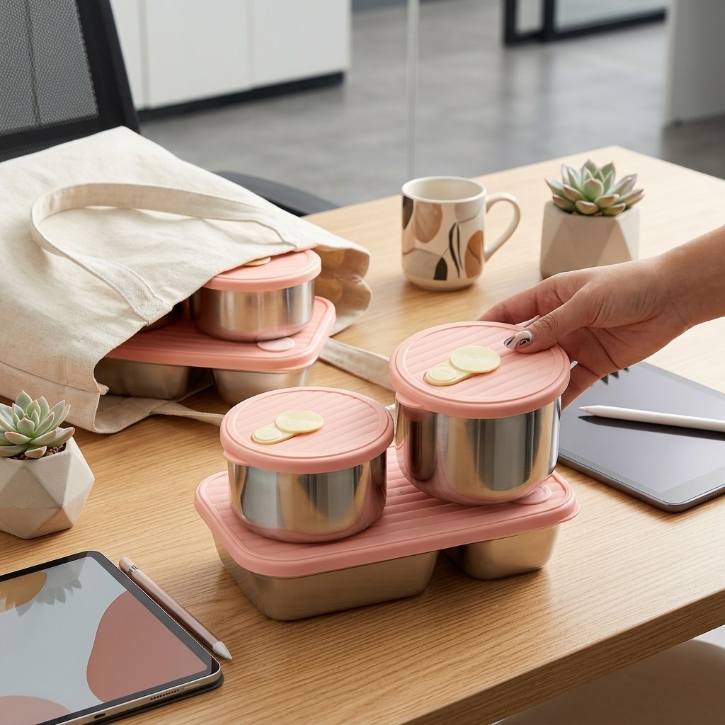 Food Storage Prep Containers - Lonchera de Acero Inoxidable 304 Apta