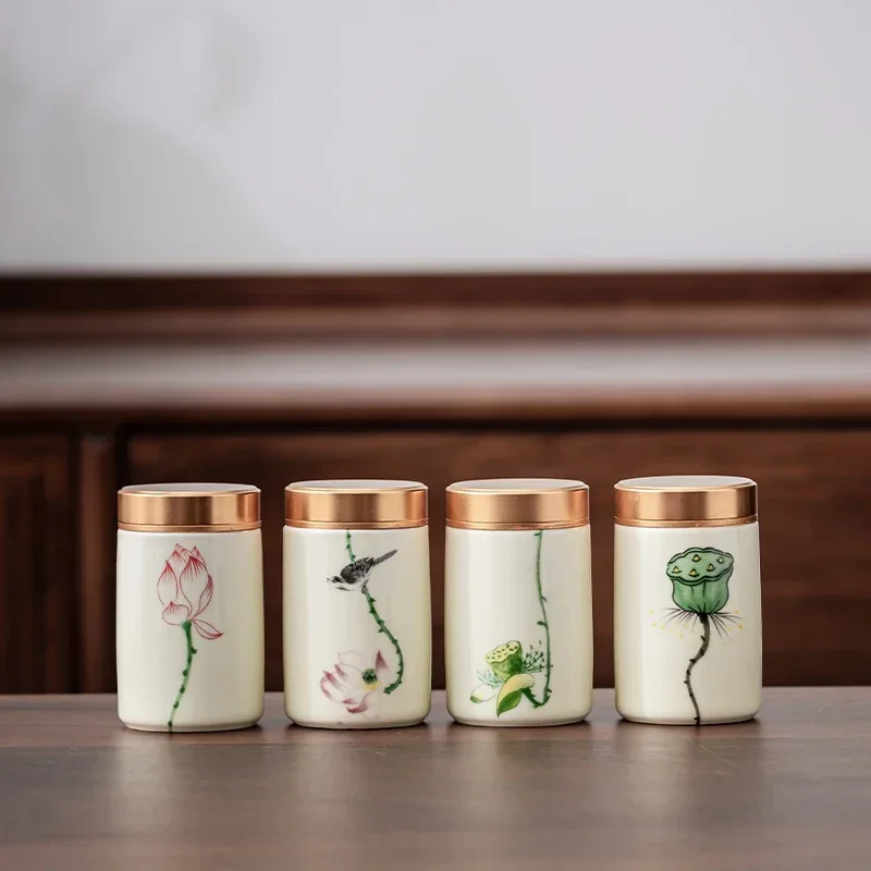Food Storage Jar Set - 4 unids/lote Boutique cerámica té Caddy