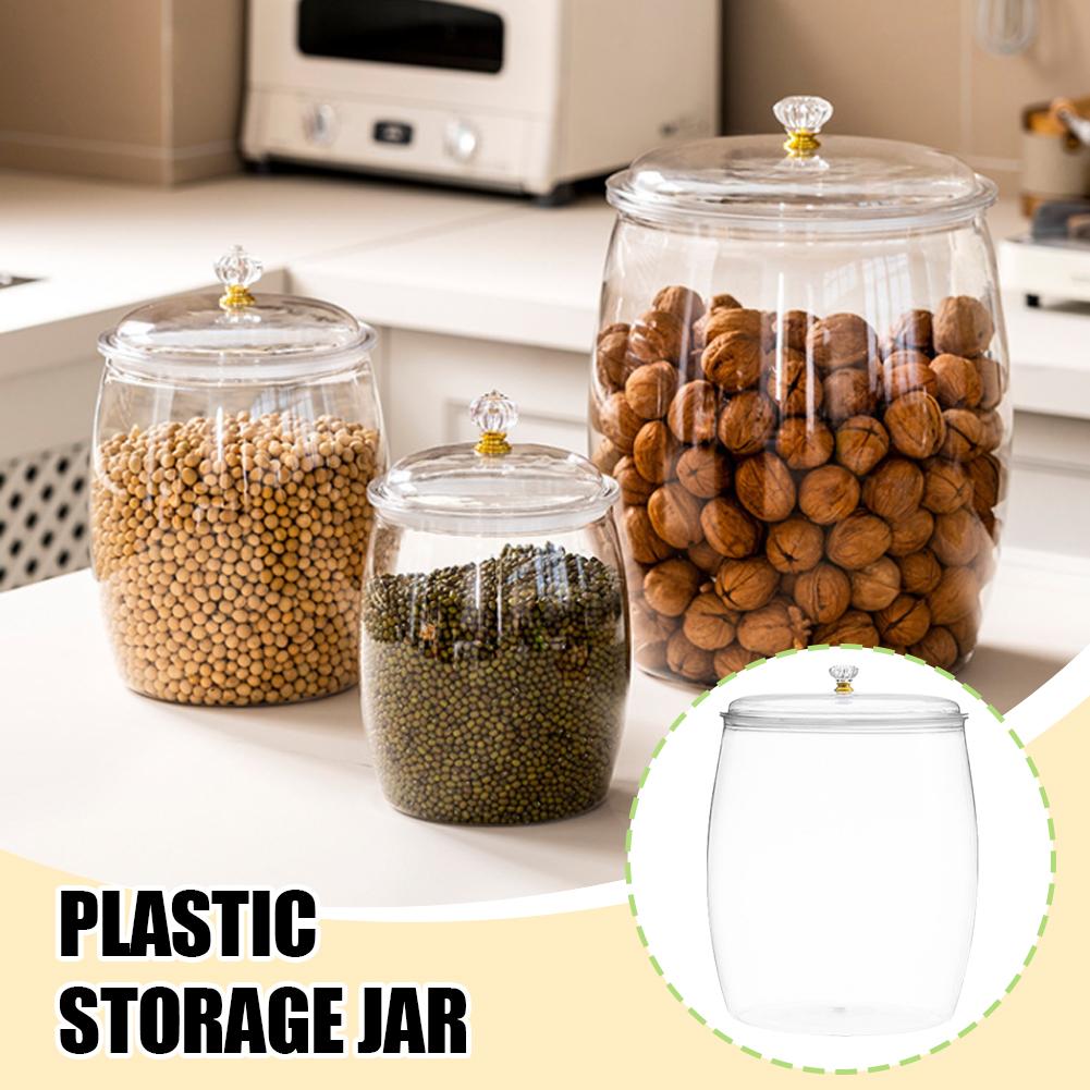 Food Storage Jars With Lids - Frasco Grande Transparente de Plástico Sellado
