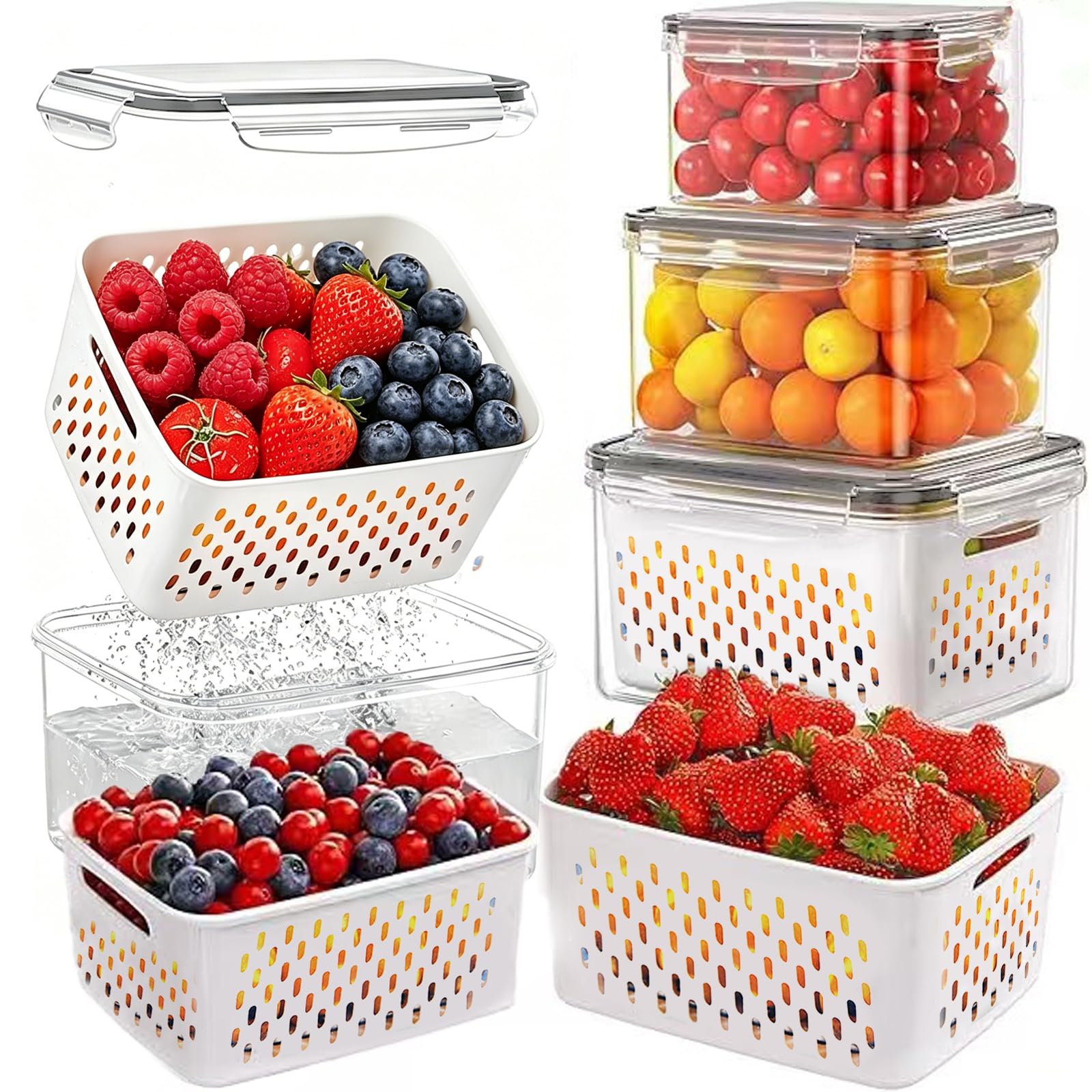 Food Storage Prep Containers - Paquete de 3 Contenedores para Almacenamiento