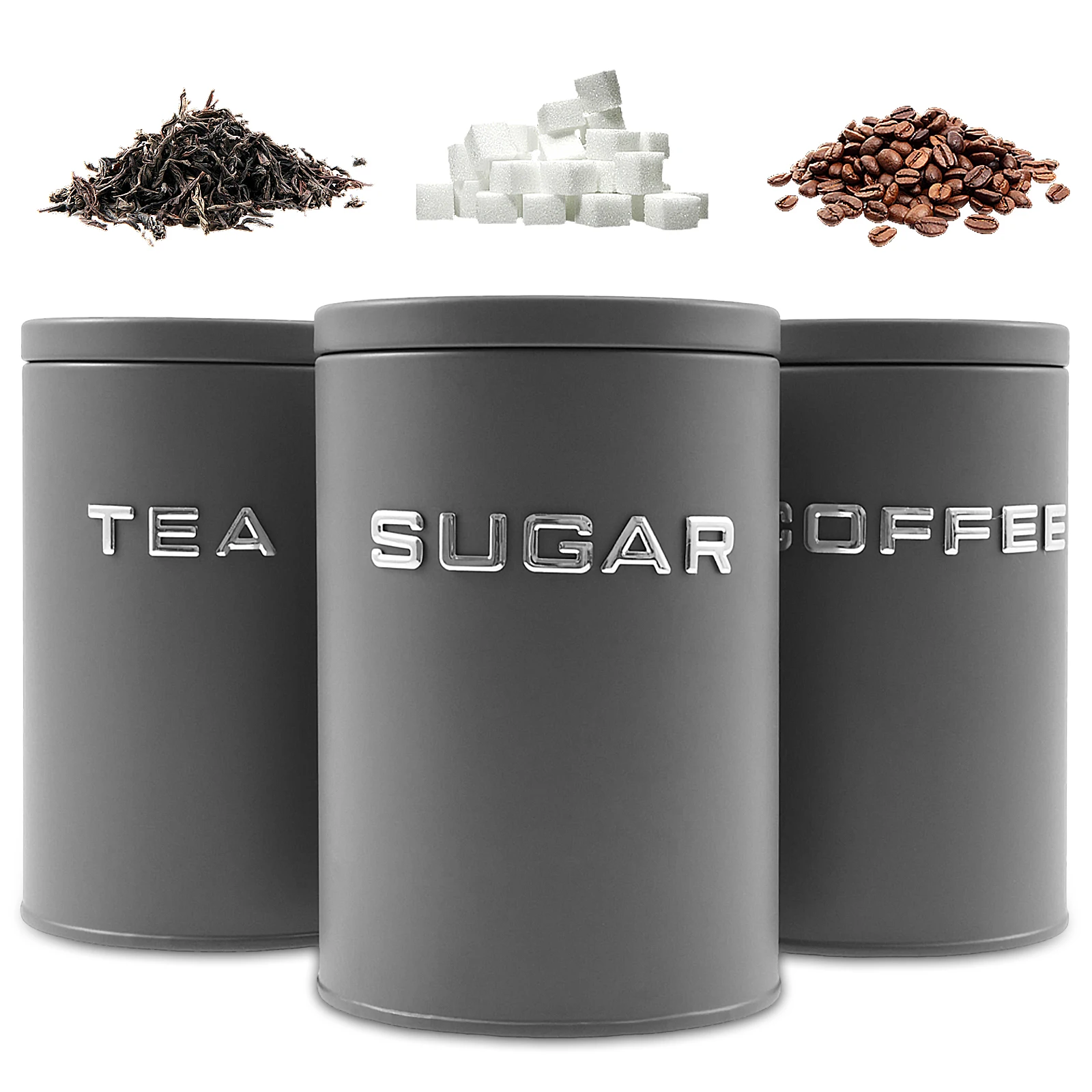 Food Storage Jars With Lids - Tarro redondo de Metal para cocina,