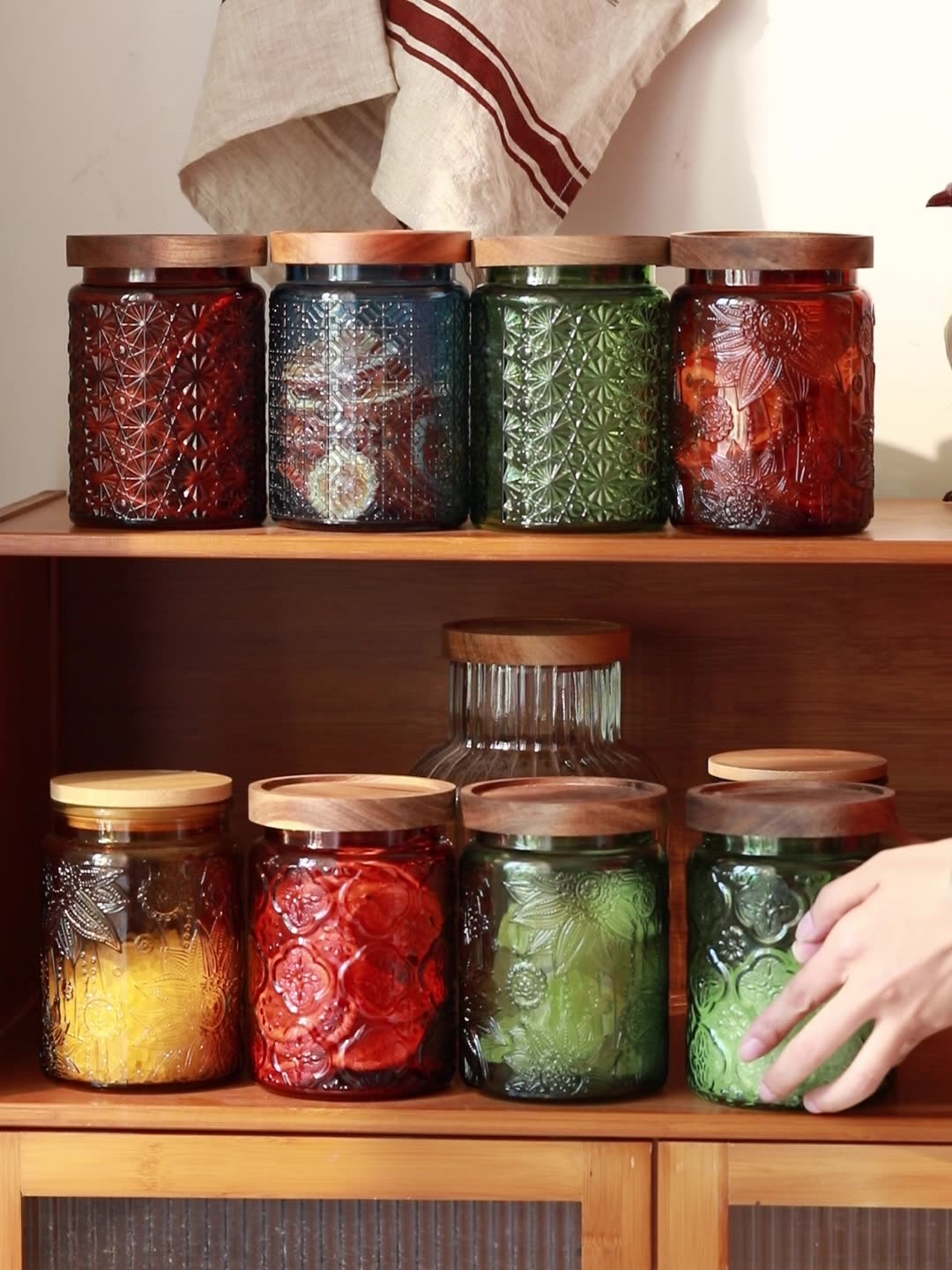 Food Storage Jars With Lids - Tarro de almacenamiento de vidrio Vintage