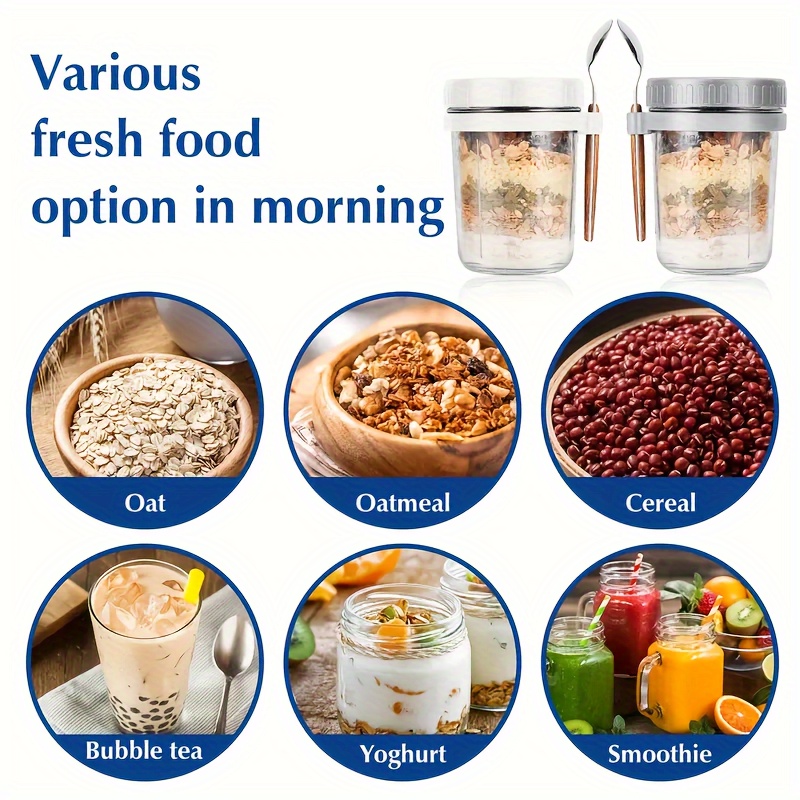 Taza de vidrio para avena, rec - Food Storage Jar Set reseña y precio