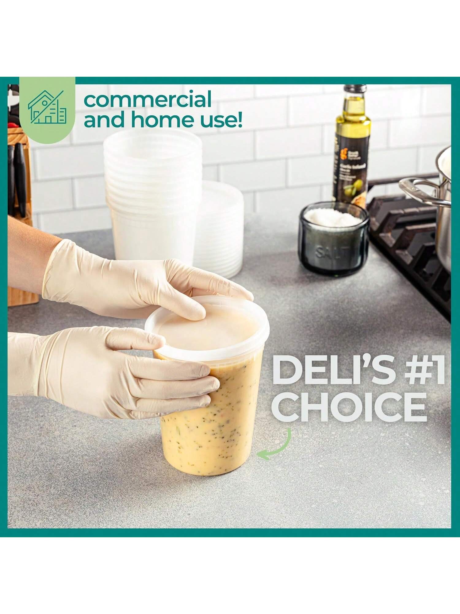 Contenedores Deli con tapas, c - Food Storage Prep Containers reseña y precio