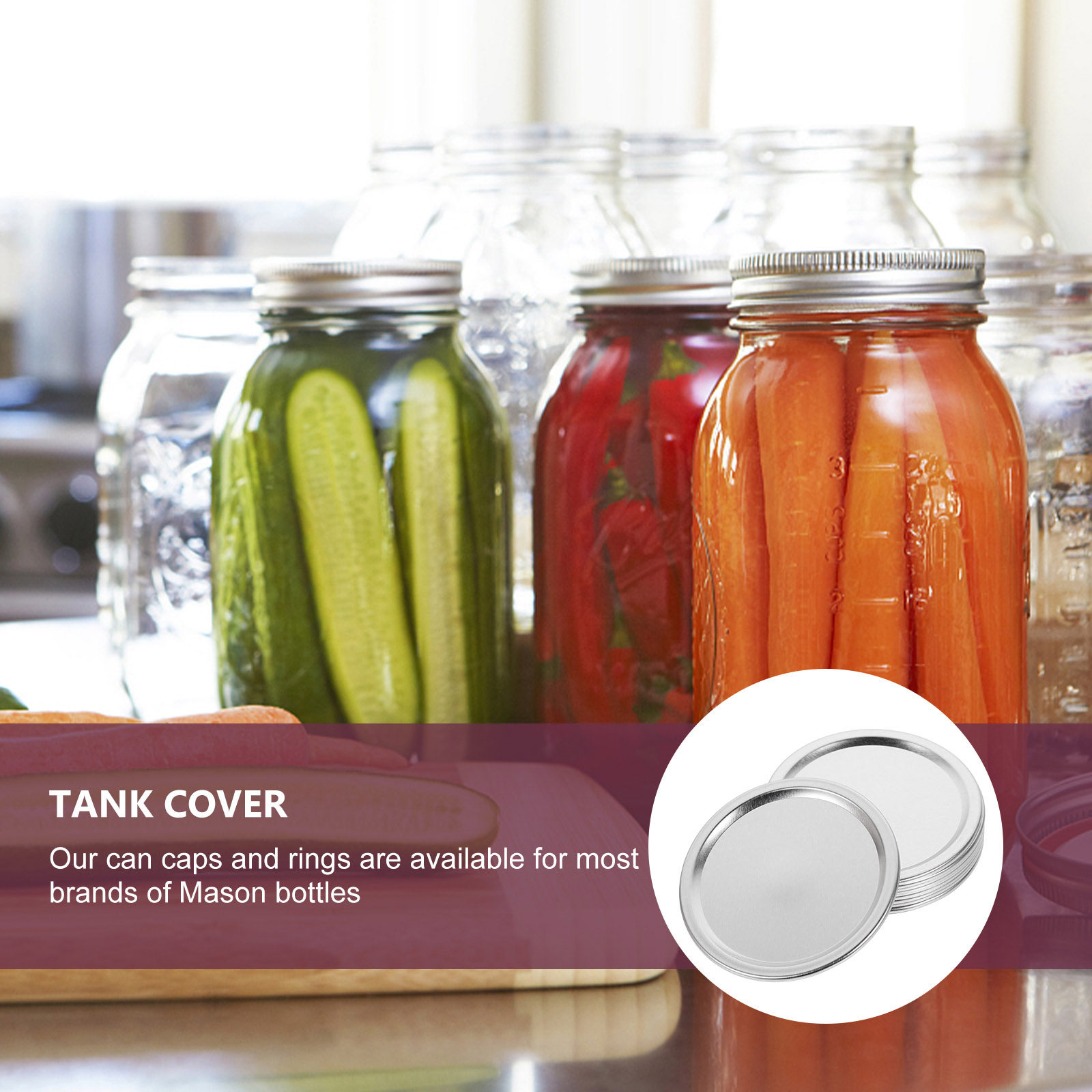 20 tapas metálicas para frasco - Food Storage Jars With Lids reseña y precio