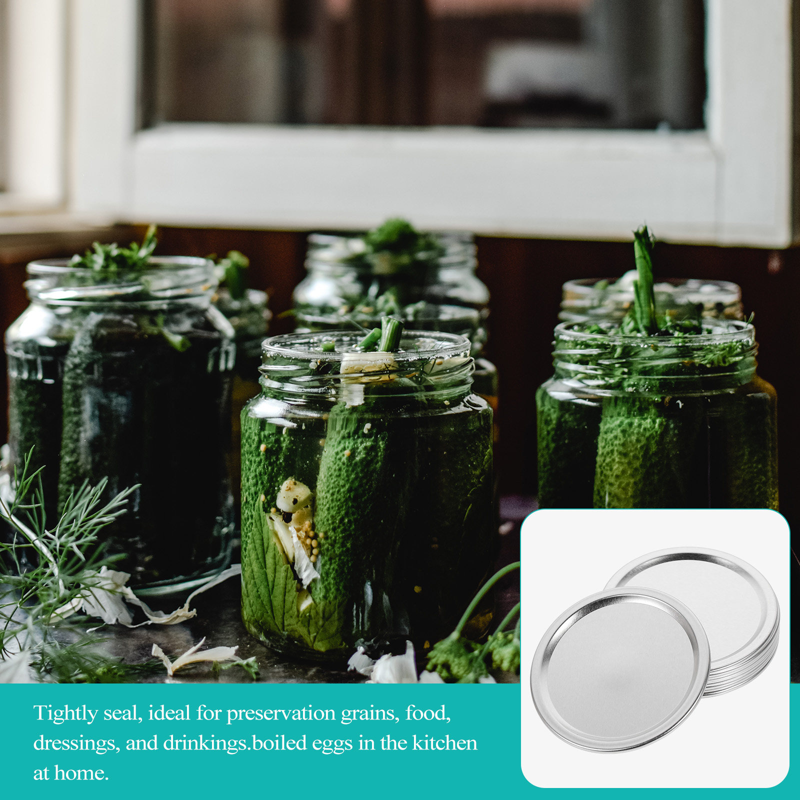 20 tapas metálicas para frasco - Food Storage Jars With Lids reseña y precio