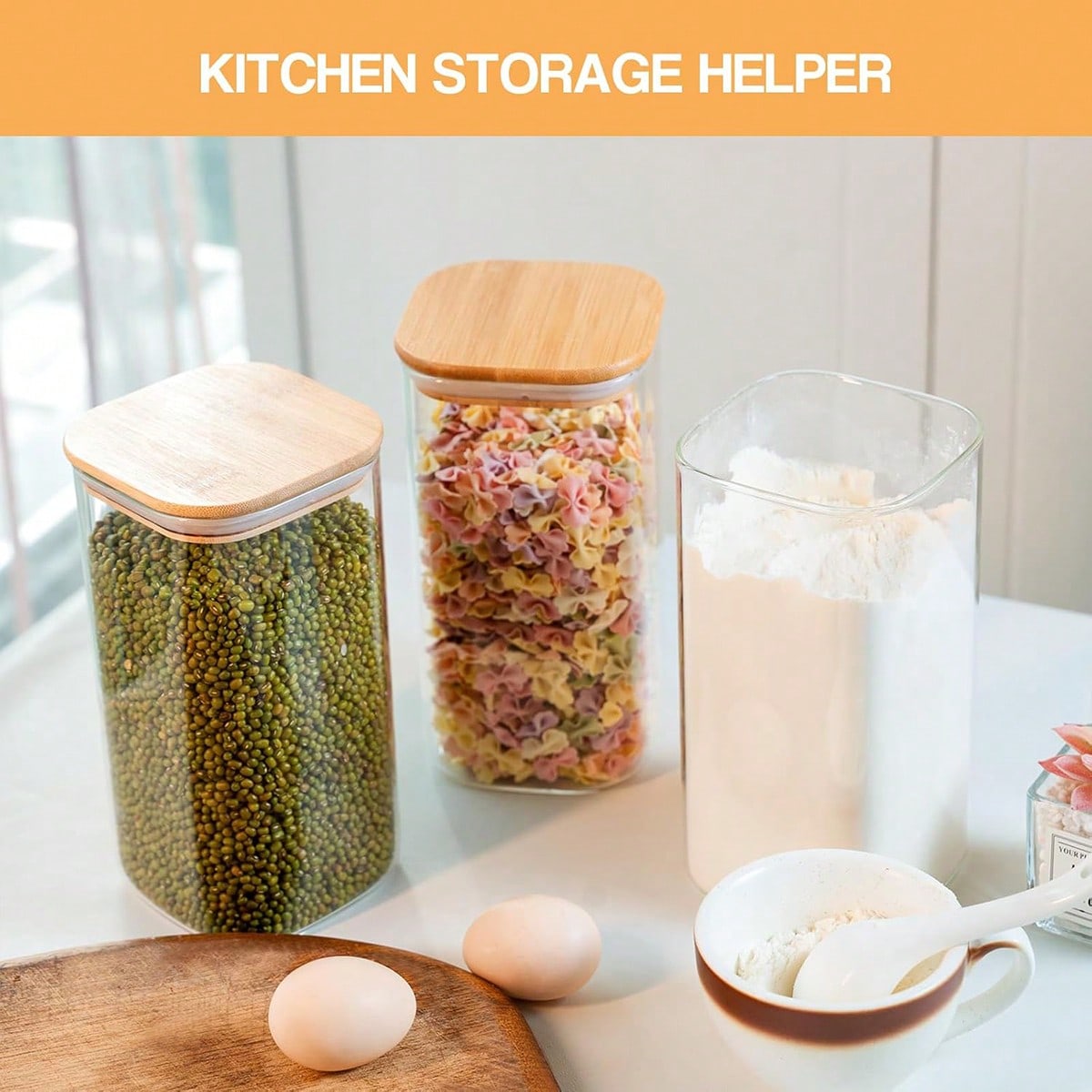 Paquete de 6 Frascos de Vidrio - Food Storage Jars With Lids reseña y precio