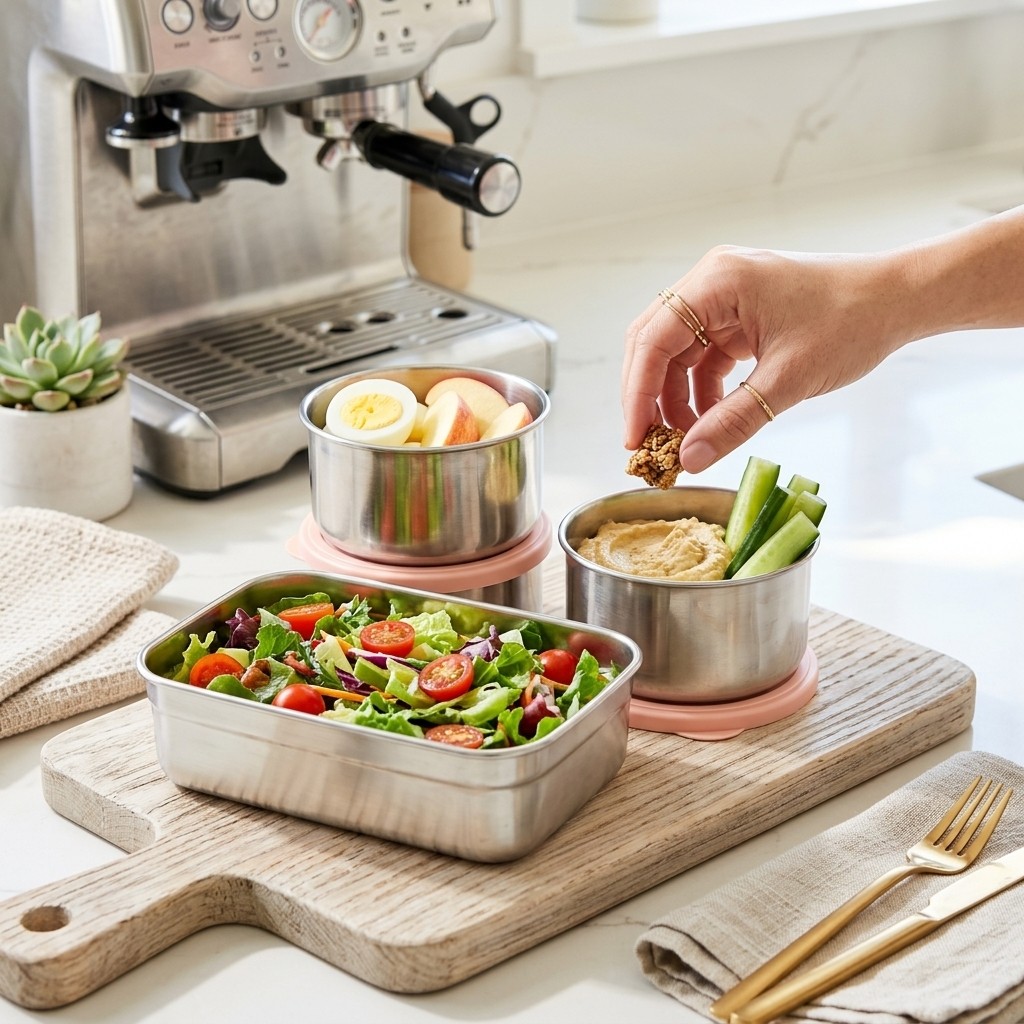 Lonchera de Acero Inoxidable 3 - Food Storage Prep Containers reseña y precio
