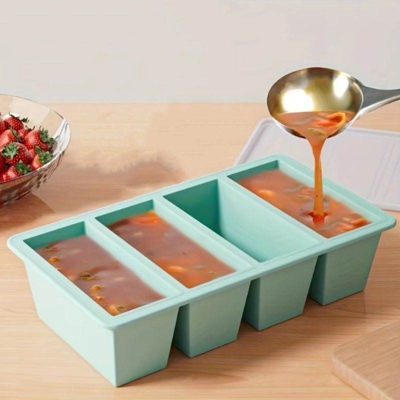 Bandeja congeladora de silicon - Food Storage Prep Containers reseña y precio